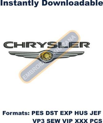 Chrysler car logo embroidery design